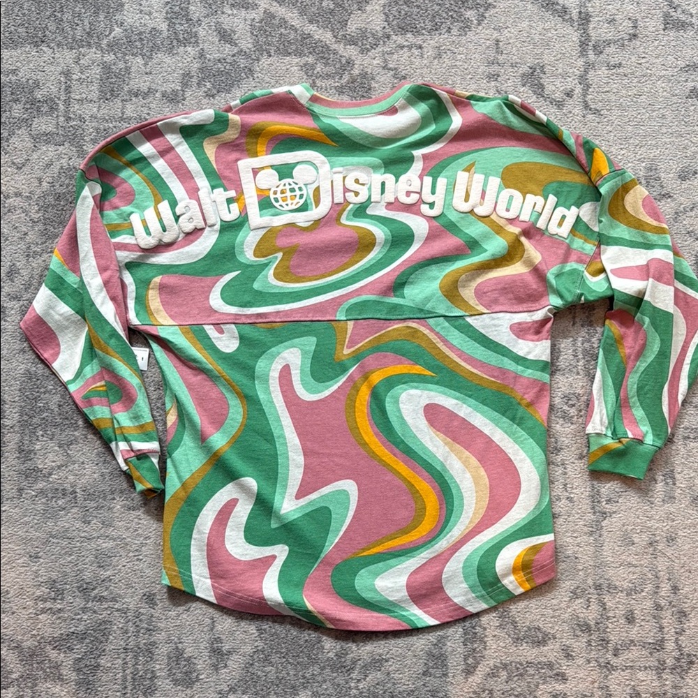 Disney Multicolor Swirl Crew Neck Sweater